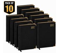 iKaku 10X 2027 A5 Week To View Diary Black Hardback Planner With Gilt Edges Weekly Organiser For Home Office School