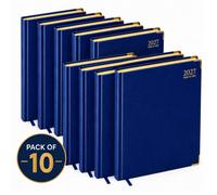iKaku 10X 2027 A5 Week To View Diary Blue Hardback Planner With Gilt Edges Weekly Organiser For Home Office School