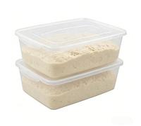 Ikando 2 Pack Pizza Dough Tray with Lid, Household Pizza Dough Container, Commercial Dough Proofing Box, Large Capacity 16L Storage Box Organizer Cake Carrier Container with Lid