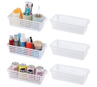 Ikando 6 Pieces Storage Baskets Tidy Organiser, Narrow Basket for Kitchen Home Bathroom Drawers, T