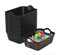 Ikando Mini Storage Baskets with Handles, 12-Pack, Black