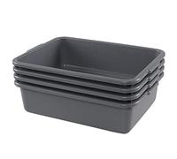 Ikando Set of 4 Rectangular Washing Up Bowl/Commercial Bus Box, 8 L Basin