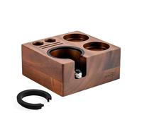 IKAPE 51/54/58mm Espresso Tamper Holder, Wooden Coffee Station Base, Natural Walnut Tamp Stand Fit for 51/54/58 mm Espresso Accessories - Can Adjustable Portafilters Stand Height (7 IN One)