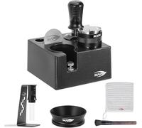 IKAPE 51MM Black Espresso Tool Set 8 IN 1, Coffee Tamper, Distributor, Magnetic Funnel, Puck Screen, Tamper Station, Stirrer Distribution Tool, Cleaning Towel and Brush
