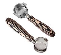 IKAPE 51MM Espresso Bottomless Portafilter, 2 Ears Coffee Bottomless Portafilter with Filter Basket Made in Natural Wood, Compatible with Delonghi ECP3420, EC155, BCO430, EC260 Coffee Machine