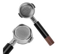 IKAPE 58mm Bottomless Naked Portafilter, Black - Compatible with E61,Rocket,Sanremo,Slayer,Flair 58,ECM,etc.Espresso Machines(20g Basket Included)