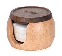 IKAPE Espresso Coffee Accessories, 200pcs 53.3MM Paper Filters, Replacement Espresso Puck Paper Filters with a Wooden Storage Holder, Compatible with Breville 54mm Portafilter Basket