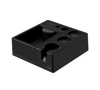 IKAPE Espresso Knock Box, Espresso Coffee Organizer Box Fit for Storage 51, 54, 58MM Espresso Tamper, Distributor, Portafilter & Puck Screen Accessories, Plastic Station Base(8 in One)(Black)