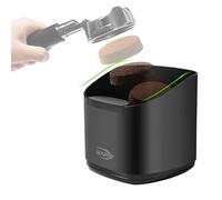IKAPE Espresso Knock Box for Coffee Grounds, Barista Tool Enhanced for Better Manipulation - Black Espresso Machine Coffee Puck Disposal Box