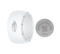 IKAPE Magnetic Dosing Funnel Set, 53MM Espresso Dosing Ring & Puck Screen Kit Compatible with Delonghi 54MM Bottomless Portafilter - with 8 Small Magnet (White)