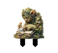 ikappy 2D Tree Elf Garden Stake, Acrylic Elf Yard Sign, Waterproof Meditation Fairy Lawn Stakes For Outdoors Garden Decoration