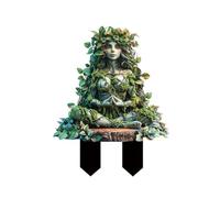 ikappy 2D Tree Elf Garden Stake, Acrylic Elf Yard Sign, Waterproof Meditation Fairy Lawn Stakes For Outdoors Garden Decoration