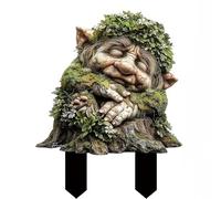 ikappy 2D Tree Elf Garden Stake, Acrylic Elf Yard Sign, Waterproof Meditation Fairy Lawn Stakes For Outdoors Garden Decoration