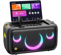 Ikarao Karaoke Machine for Adults with Lyrics Display, Built-in 13.3" Screen, Truly All in One PA System with 2 Wireless Microphone, 460W Bluetooth Speaker for Party, HDMI for TV(Break X1)