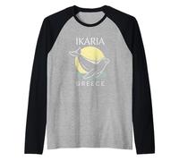 Ikaria Greece Sunset Raglan Baseball Tee