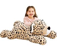 IKASA Giant Cheetah Stuffed Animal Leopard,Plush Soft Toy Large Cute Huge Big Size Jumbo Kawaii Fluffy Plushy Leopard Fat Plushie,Gifts for Kids