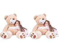 IKASA Giant Teddy Bear Plush Toy Stuffed Animals (Brown, 100cm) (Pack of 2)