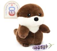 IKASA Microwavable Otter Stuffed Animal,Heating Pad for Comfort and Warmth,Heatable and Coolable 1.5lbs Weighted Lavender Scent Plush Toy,Gift for Kids Boys Girls Adults