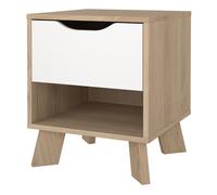 Furniture To Go Ikast Nightstand 1 Drawer In Jackson Hickory And White