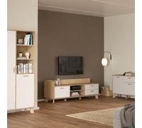 Ikast TV-unit with 1 Door + 2 Drawers in Jackson Hickory and White