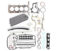 ikasus Engine Timing Chain Kit Head Gasket Set with Bolts Compatible for Vauxhall/for Opel A12XER A14XER A12XEL A14NEL A14NET Replaces HS615V KSB2360 TK100