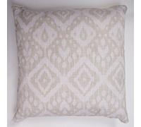 Ikat Inspired Scatter Cushion - Square Filled Pillow With Piped Edging & Zipped Cover For Home Or Garden - 60 X 60Cm, Natural