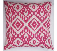 Ikat Inspired Scatter Cushion - Square Filled Pillow With Piped Edging & Zipped Cover For Home Or Garden - 45 X 45Cm, Pink