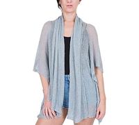 Ikat Ladies Crochet Lace Fish Net Medium Length Maternity Waterfall Cardigan Grey