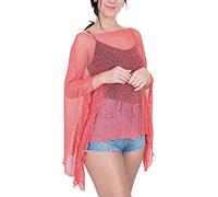 Ikat Mimosa Ladies Crochet Poncho Lace Fish Net Batwing Wrap Beach Cover Up