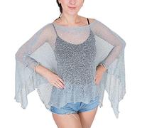 Ikat Mimosa Ladies Crochet Poncho Lace Fish Net Batwing Wrap Beach Cover Up