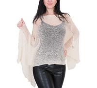 Ikat Mimosa Ladies Crochet Poncho Lace Fish Net Batwing Wrap Beach Cover Up