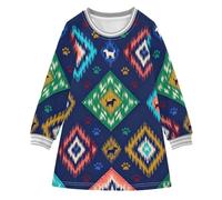 Ikat Pet Girl Spring Dress Toddler Stylish Holiday 2-8T Multicolor