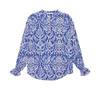 Ikat Ruffled Shirt - female - MALIPARMI - Blouses - Blue - L - Blouses & Shirts L