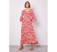 Ikat Swirls Maxi Dress Apricot Red 8