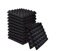Ikaufen 48 Pack Pyramid Designed Acoustic Foam Panels, 12 x 12 x 2 Inches Sound Proof Foam Panels, High Density and Fire Resistant Acoustic Panels, Sound Panels, Studio Foam for Wall and Ceiling