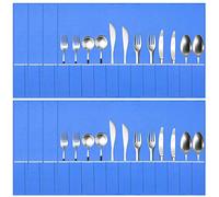 ikaufen 8Pcs Silver Storage Bags Anti Tarnish Flannel Silver Protector Bags Blue Holder for Silverware Flatware Storage Organizer Silver Storage Cloth with White Ribbon for Kitchen Utensils