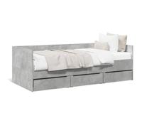 IKAYAA Daybed with Drawer Single Guest Bed Sofa Day bed with storage Single bed with drawers for Living Room and Bedroom-concrete grey-75 x 190 cm