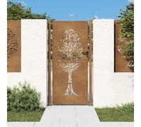 IKAYAA Garden Gate Patio gate Metal Garden Gates Outdoor Fence Gate Galvanised Swing Gates Suit Garden Patio secure entry point/outdoor/garden/patio/fence-Rusty-100 x 175 cm