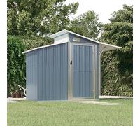 IKAYAA Garden Storage Metal Tool Shed Galvanised Steel For Garden Equipment Utility Log Coal Bunker Storage-grey-270x130x208.5 cm