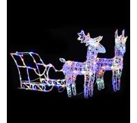 IKAYAA Lighted Christmas Reindeer Family Reindeer christmas decorations Christmas reindeer lights outdoor Light up reindeer outdoor-multicolour-43 x 11 x 55 cm (2 pcs)
