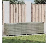 IKAYAA Litre PolyRattan Outdoor Storage Box Grand patio Deck Box Outdoor Garden Storage Box Cushion Box Storage Containers for Tools Pool Accessory Pillows-grey-200 x 50 x 60 cm