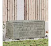 IKAYAA Litre PolyRattan Outdoor Storage Box Grand patio Deck Box Outdoor Garden Storage Box Cushion Box Storage Containers for Tools Pool Accessory Pillows-grey-100 x 50 x 50 cm