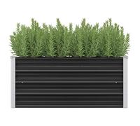 IKAYAA Raised beds for garden vegetables Metal Outdoor Elevated Planter Box Galvanised Outdoor Planter Flower Pot for Herbs and Vegetables Use for Patio Garden Balcony-anthracite-100 x 40 x 45 cm