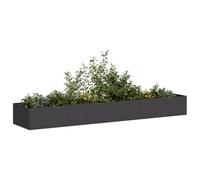 IKAYAA Raised beds for garden Vegetables Raised Garden Bed Metal Raised Planter Box Outdoor Large Bottomless Metal Raised Bed for Herb Growing Fruits Flower-steel/black-360 x 80 x 40 cm