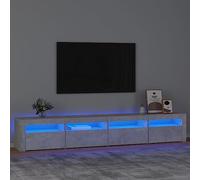 IKAYAA TV Cabinet with LED TV tables for living room TV unit TV Stand Sideboard Entertainment Centre TV Console Media Unit HiFi Cabinet for Living Room Bedroom-concrete grey-240x35x40 cm