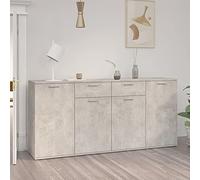 IKAYAA Wooden Sideboard for Living Room - Book Storage Cabinet with Shelf - Concrete Grey - 160 x 36 x 75 cm