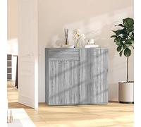IKAYAA Wooden Sideboard for Living Room - Book Storage Cabinet with Shelf - Grey Sonoma - 80 x 36 x 75 cm
