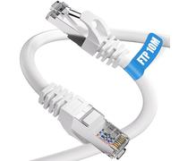 ikbc Ethernet Cable 10m, Cat 6 Cable 10m FTP Shielded, Lan Cable 10 Meter High Speed Internet Cable 1000Mbps, Gigabit 23AWG RJ45 Patch Cable White for PS4/5 Router (10 Clips)
