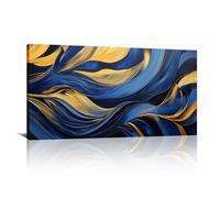 IKDZCM Abstract Wall Art Prints Gold Art Pictures Modern Picture Canvas Wall Arts for Office Bedroom Living Room Walls Decor Artwork 50x100cm(20x39in) With Frame Ready to Hang