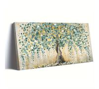 IKDZCM Framed Flower Tree Wall Art Abstract Print Posters, Fallen Leaves Canvas Artwork Paintings Modern Wall Decor Pictures(20x41cm(8x16in) Ready to hang